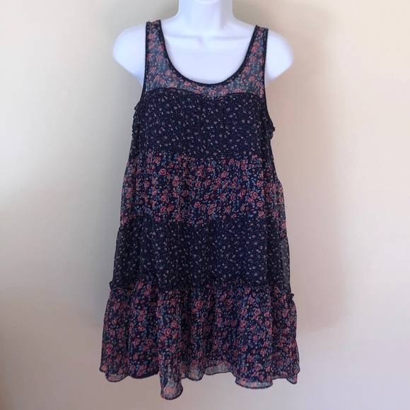 Kimchi Blue floral Boho lightweight babydoll mini dress size small - Picture 3 of 12